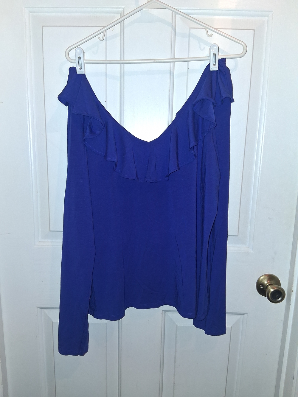 Lilly Pulitzer Royal Blue Off-Shoulder Ruffle Top NWOT size Xl